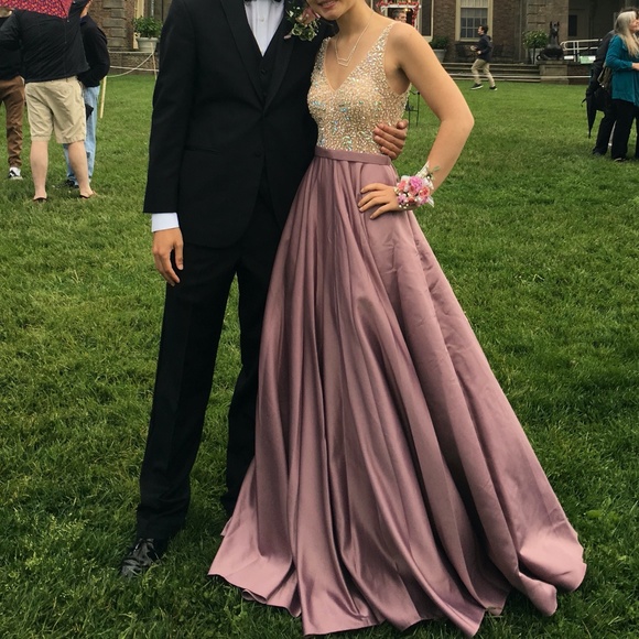 ❗️Price Dropped❗️Prom Dress - Dancing Queen Jewel Ornate Luxury Satin Dress - Picture 1 of 10